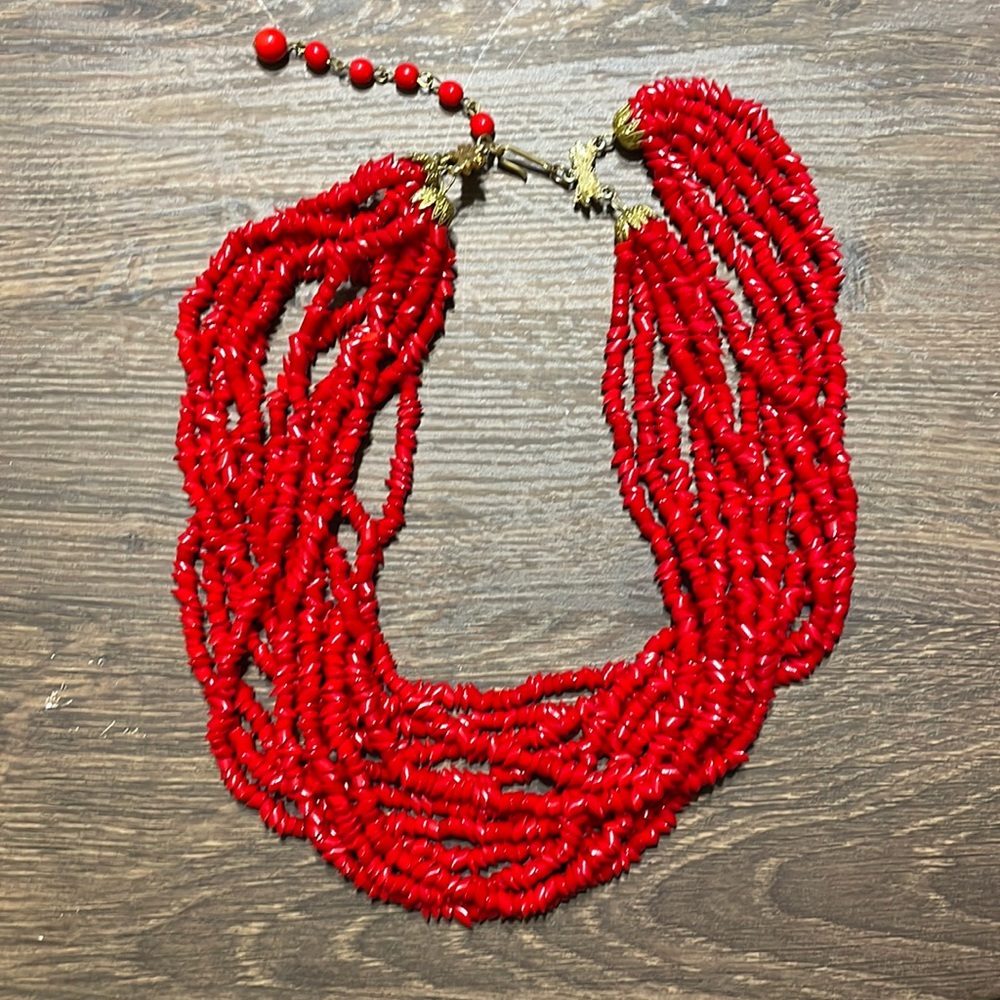 Unique Red Beaded Necklace